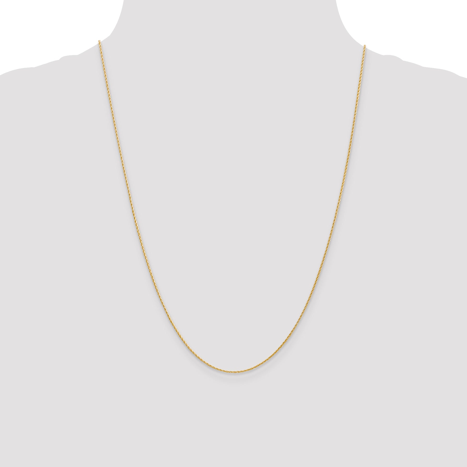 14K 24 inch 1mm Round Parisian Wheat with Lobster Clasp Chain