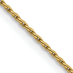 14K Yellow Gold Solid Wheat Chain Necklace 1mm