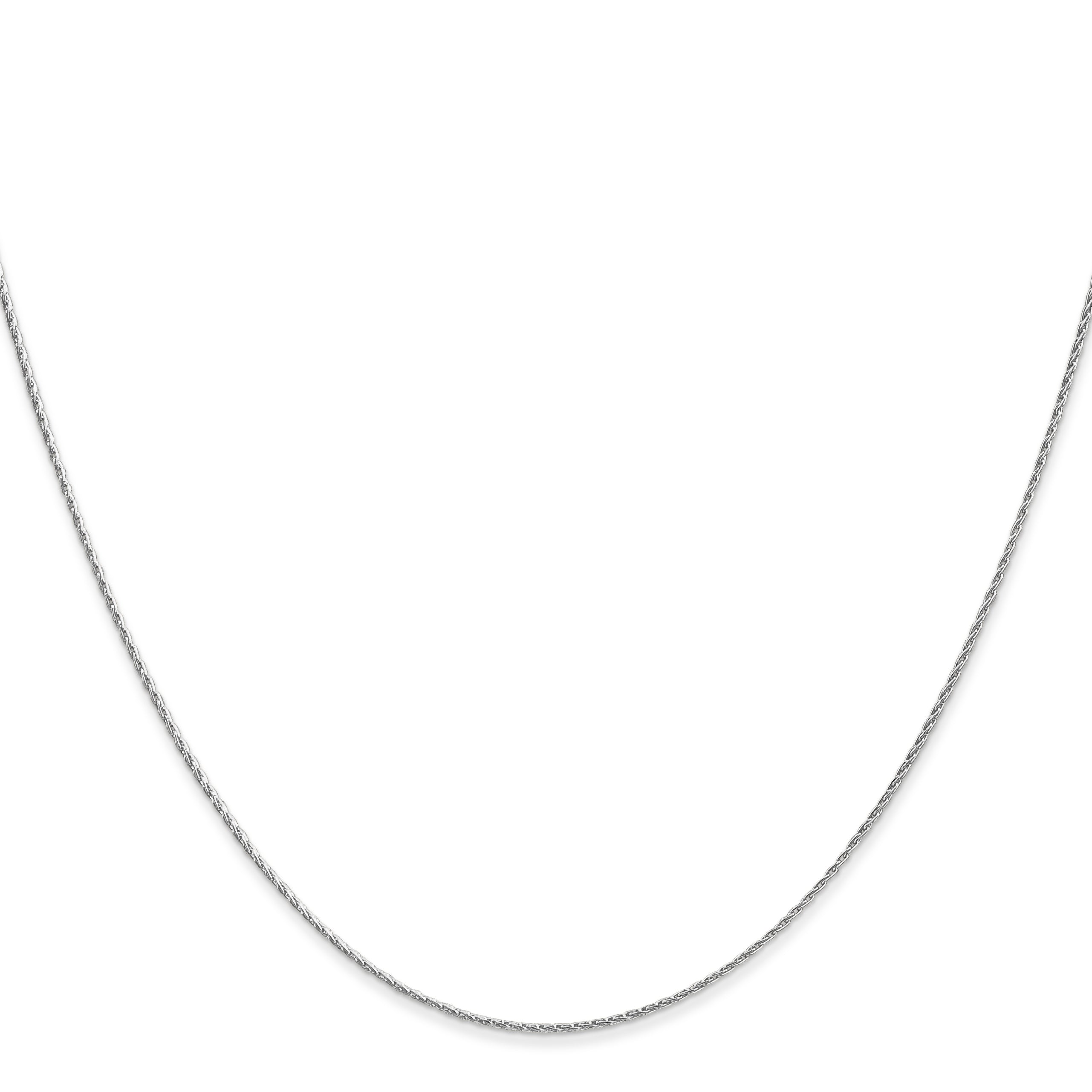 14K White Gold .7mm Round Parisian Wheat with Lobster Clasp Chain Secondary image