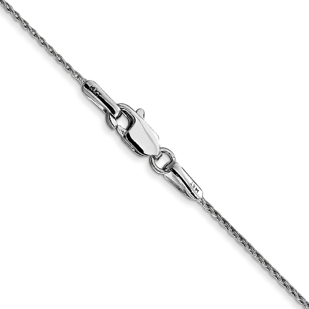 14K White Gold Solid Wheat Chain Necklace 0.7mm