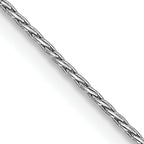 14K White Gold Solid Wheat Chain Necklace 0.7mm