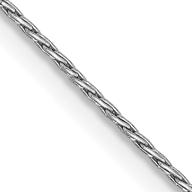 14K White Gold Solid Wheat Chain Necklace 0.7mm