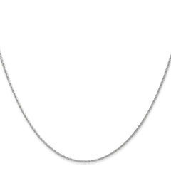 14K White Gold 24 inch 1mm Round Parisian Wheat with Lobster Clasp Chain
