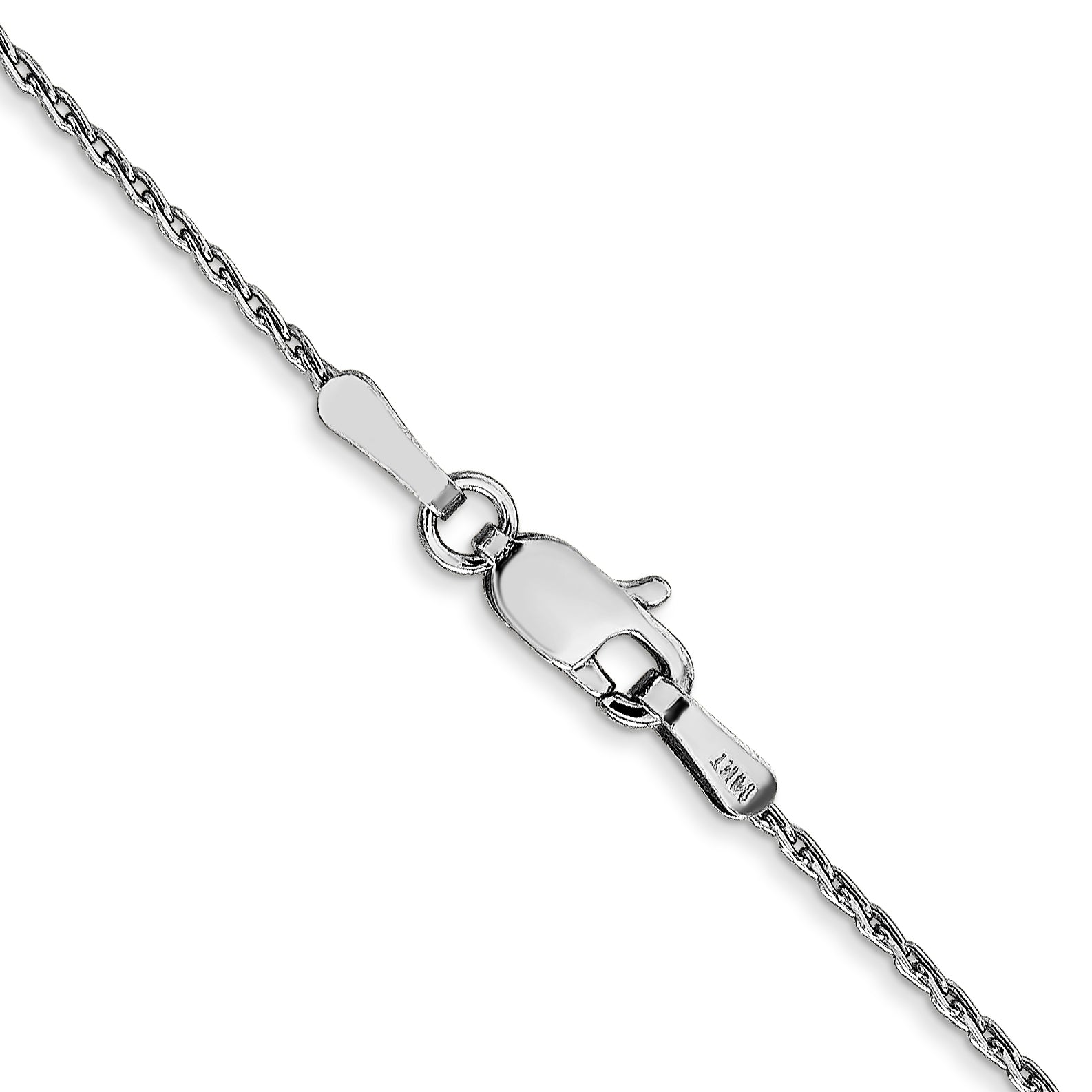 14K White Gold 24 inch 1mm Round Parisian Wheat with Lobster Clasp Chain