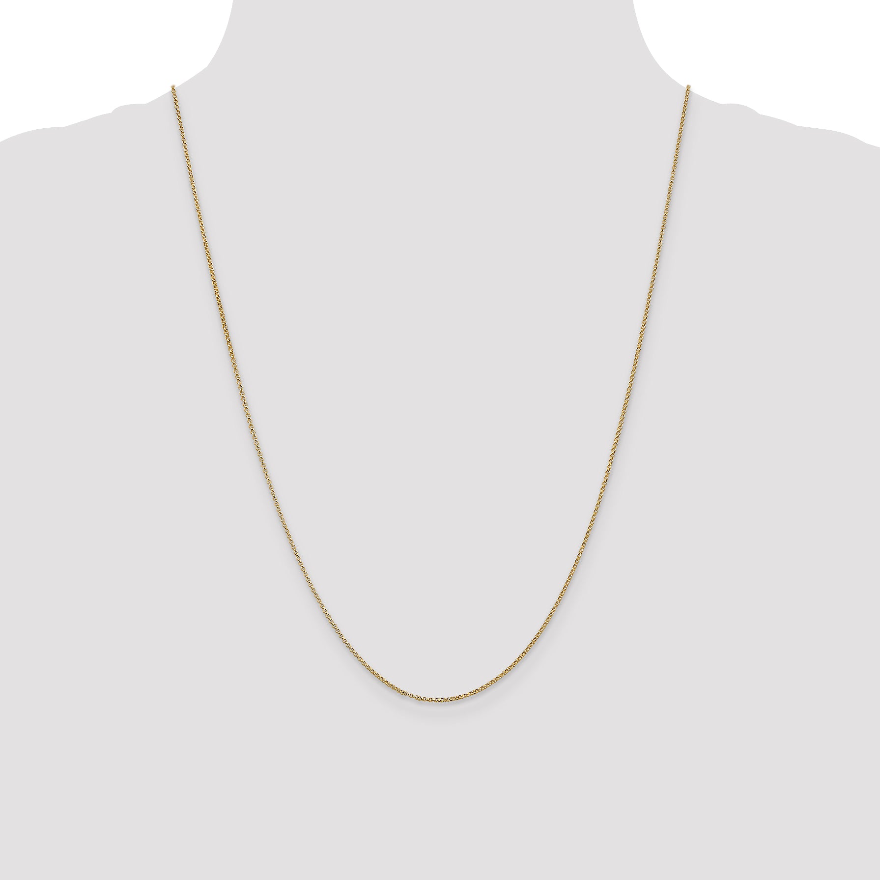 14K 24 inch 1.15mm Rolo with Lobster Clasp Pendant Chain