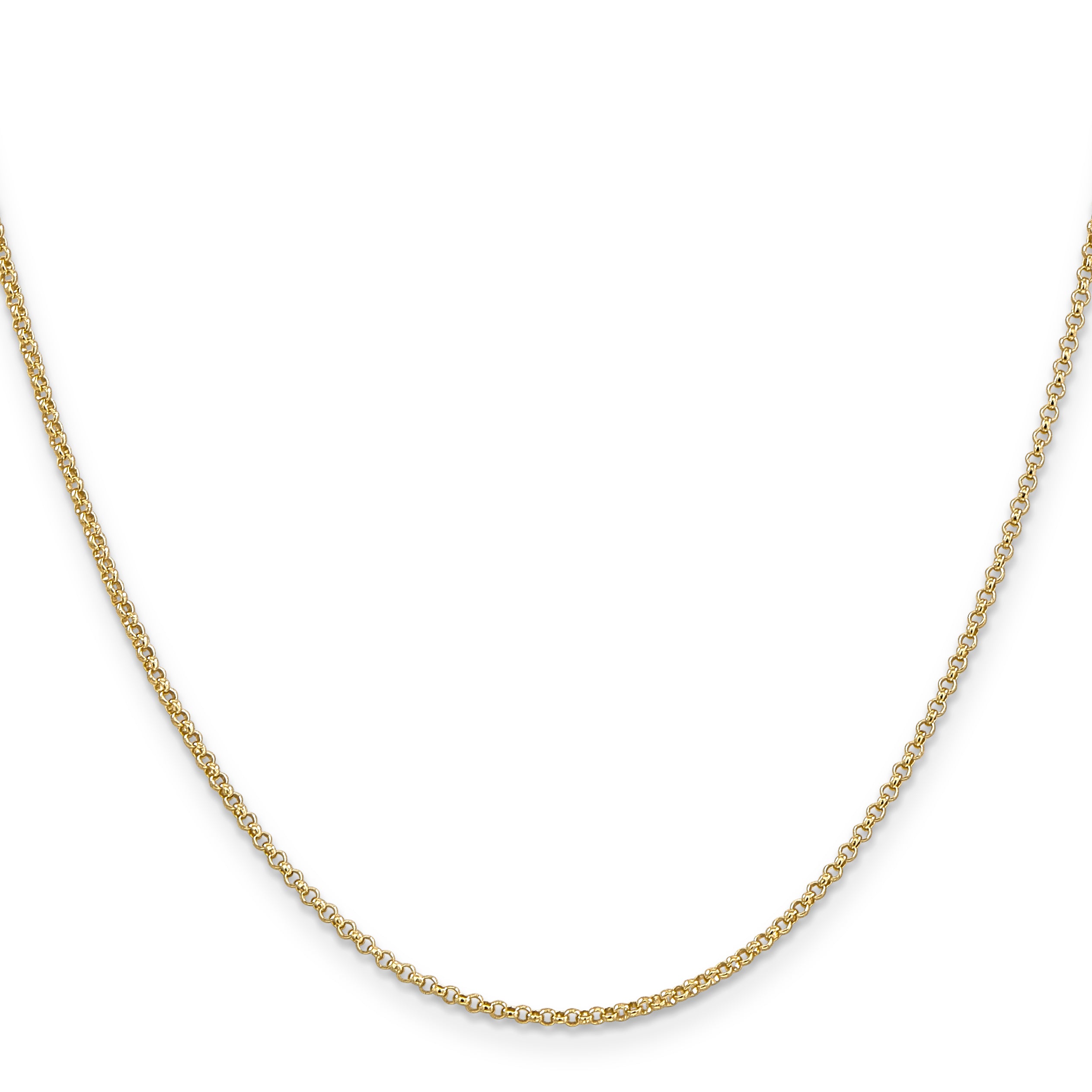14K Yellow Gold Solid Rolo Chain Necklace 1.55mm Secondary image