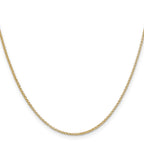 14K Yellow Gold Solid Rolo Chain Necklace 1.55mm