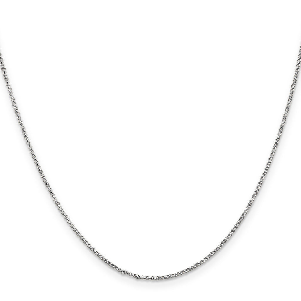 14K White Gold 24 inch 1.15mm Rolo with Lobster Clasp Pendant Chain