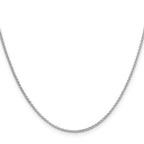 14K White Gold Solid Rolo Chain Necklace 1.55mm