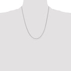 14K White Gold 1.55mm Rolo with Lobster Clasp Pendant Chain