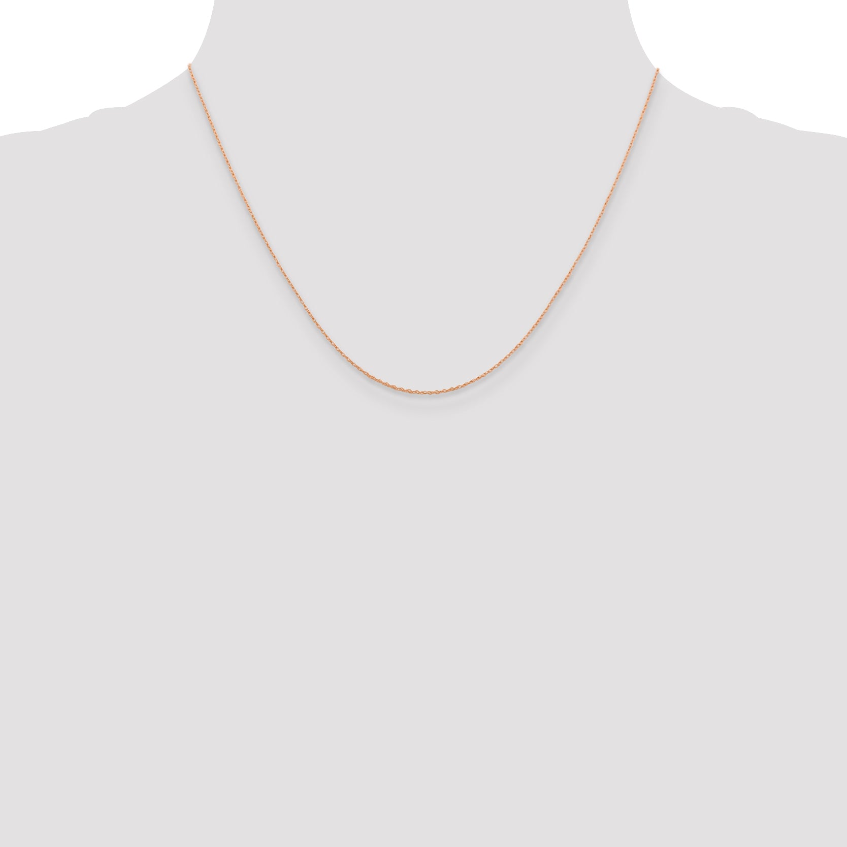 14K Rose Gold 18 inch .5mm Baby Rope with Spring Ring Clasp Chain