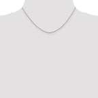 14K White Gold 16 inch .9mm Diamond-cut Round Open Link Cable with Lobster Clasp Chain