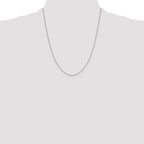 14K White Gold 22 inch .9mm Diamond-cut Round Open Link Cable with Lobster Clasp Chain