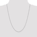 14K White Gold 24 inch .9mm Diamond-cut Round Open Link Cable with Lobster Clasp Chain