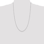 14K White Gold 26 inch .9mm Diamond-cut Round Open Link Cable with Lobster Clasp Chain