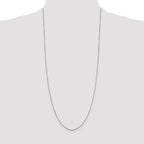 14K White Gold 30 inch .9mm Diamond-cut Round Open Link Cable with Lobster Clasp Chain