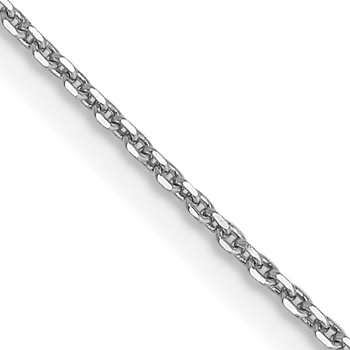 14K White Gold 30 inch .9mm Diamond-cut Round Open Link Cable with Lobster Clasp Chain Main image