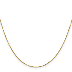 14K 30 inch .9mm Diamond-cut Round Open Link Cable with Lobster Clasp Chain