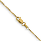 14K 30 inch .9mm Diamond-cut Round Open Link Cable with Lobster Clasp Chain