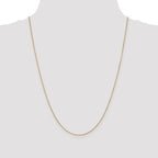 14K 24 inch .9mm Diamond-cut Round Open Link Cable with Lobster Clasp Chain