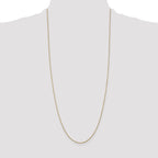 14K 30 inch .9mm Diamond-cut Round Open Link Cable with Lobster Clasp Chain