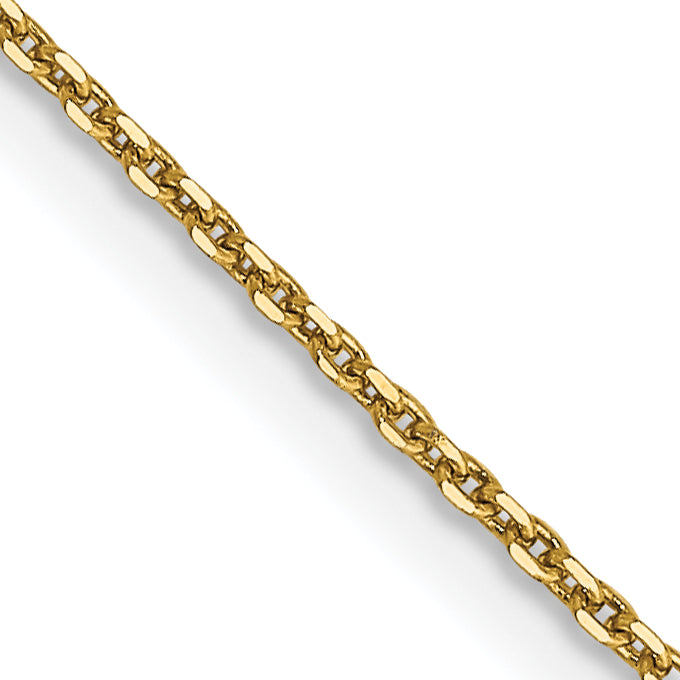 14K 30 inch .9mm Diamond-cut Round Open Link Cable with Lobster Clasp Chain Main image