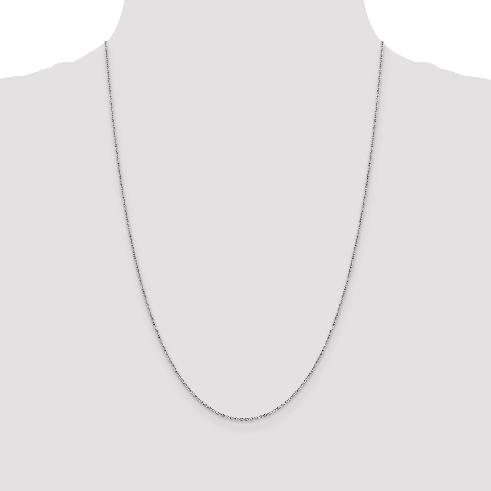 14K White Gold 24 inch 1.4mm Forzantine Cable with Lobster Clasp Chain