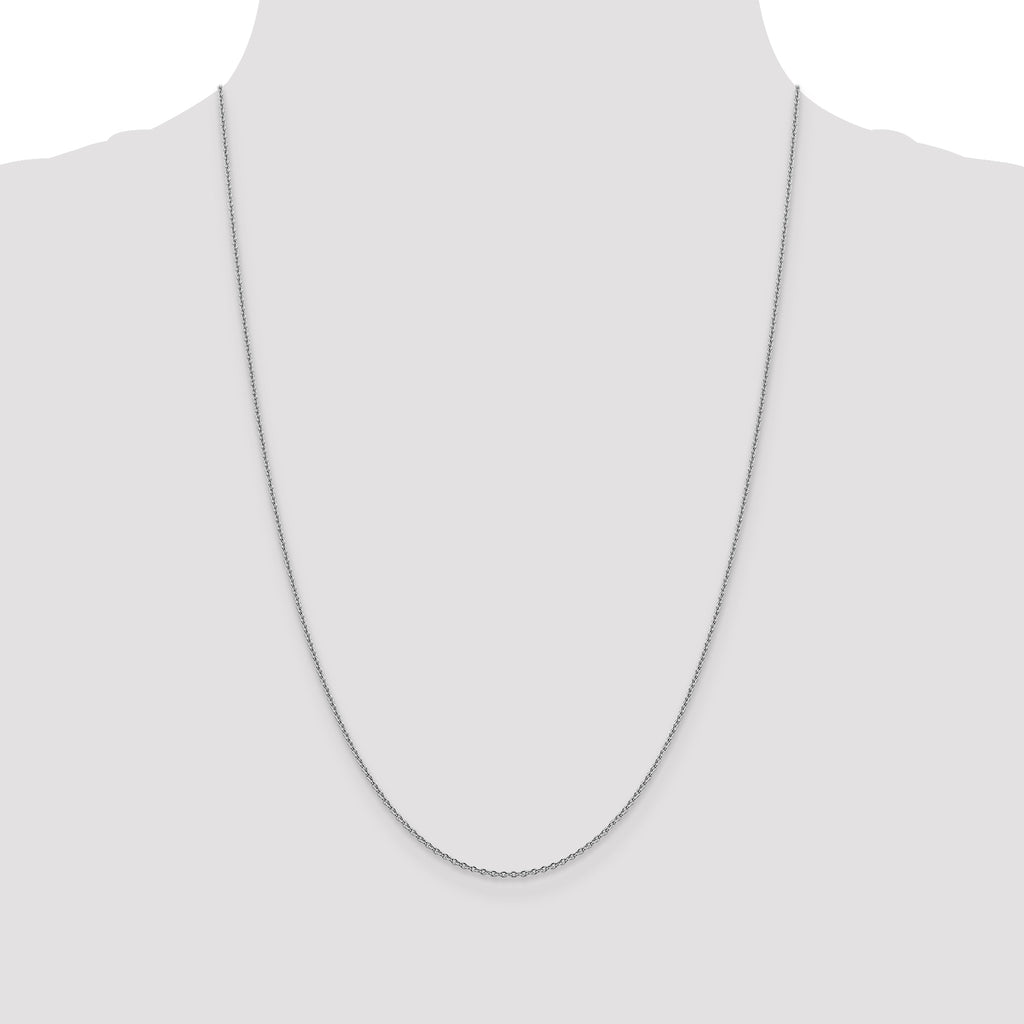 14K White Gold 24 inch 1.4mm Forzantine Cable with Lobster Clasp Chain