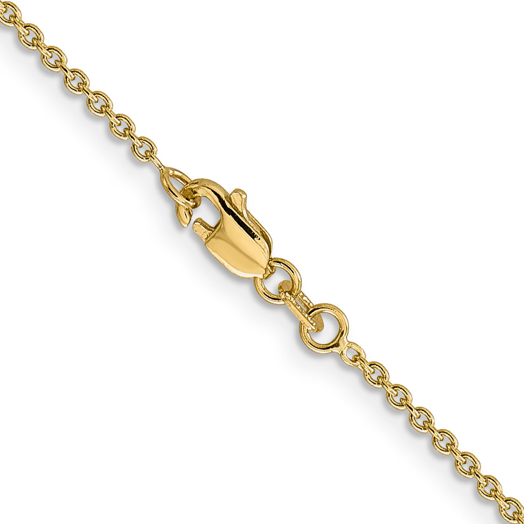 14K Yellow Gold Solid Forzantine Chain Necklace 1.4mm