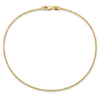 14K 10 inch 1.4mm Forzantine Cable with Lobster Clasp Anklet