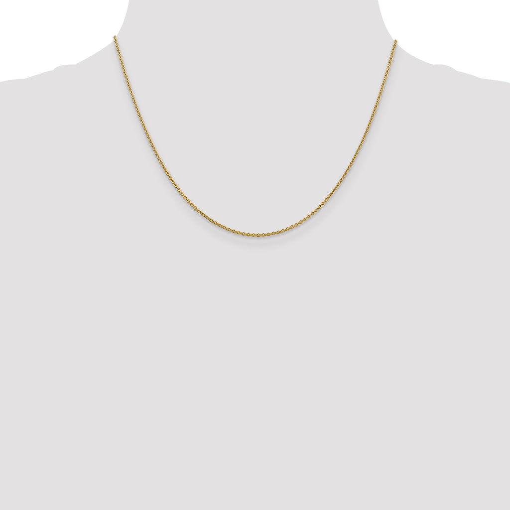 14K Yellow Gold Solid Forzantine Chain Necklace 1.4mm