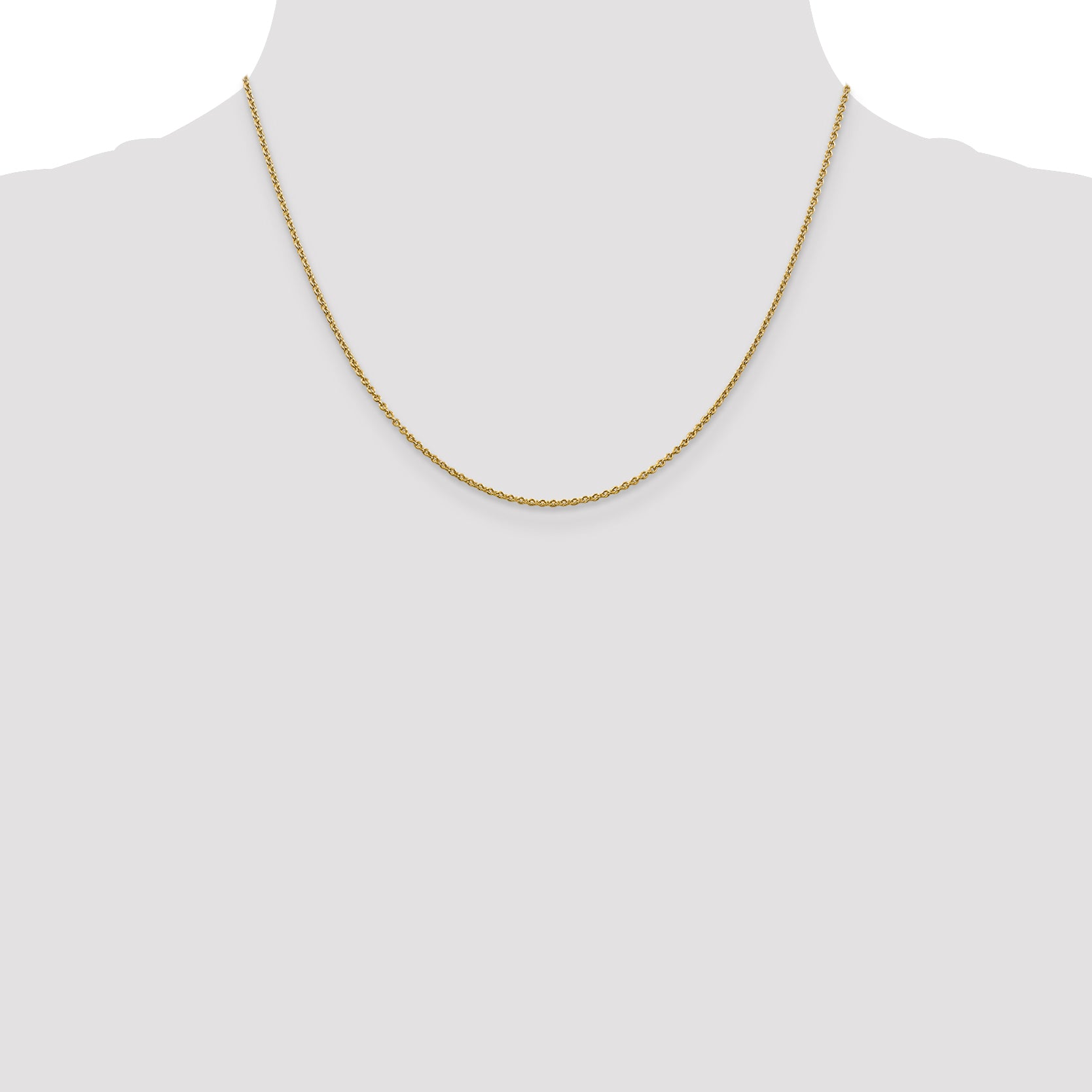 14K Yellow Gold Solid Forzantine Chain Necklace 1.4mm