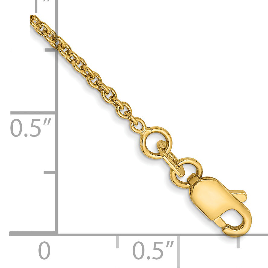 14K 9 inch 1.4mm Forzantine Cable with Lobster Clasp Anklet Secondary image