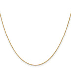14K Yellow Gold Solid Diamond-Cut Cable Chain Necklace 1.2mm