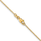 14K Yellow Gold Solid Diamond-Cut Cable Chain Necklace 1.2mm