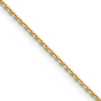 14K Yellow Gold Solid Diamond-Cut Cable Chain Necklace 1.2mm
