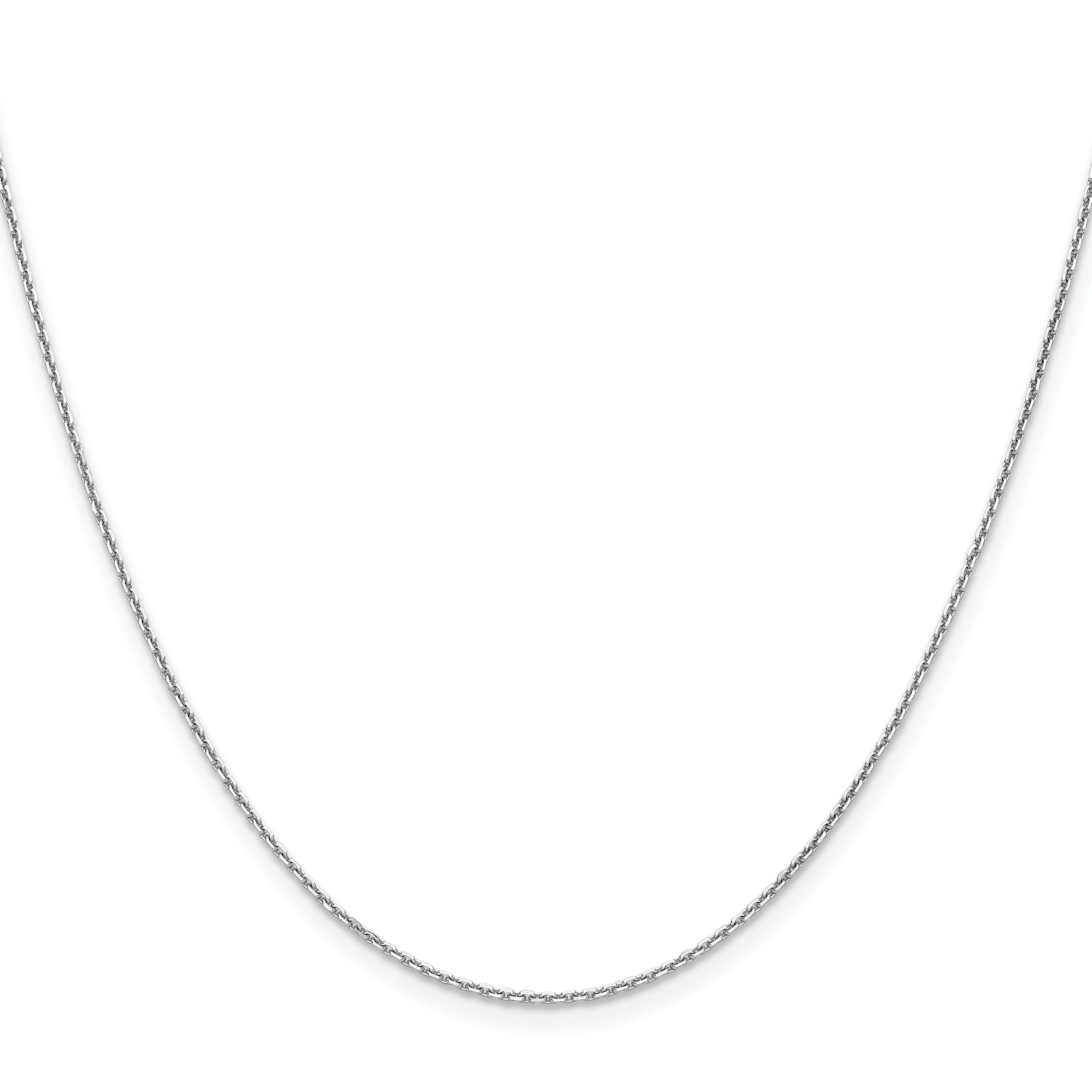 14K White Gold Solid Diamond-Cut Cable Chain Necklace 1.2mm Secondary image