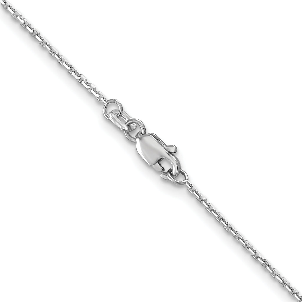 14k White Gold 1.2mm Diamond-Cut Cable Chain