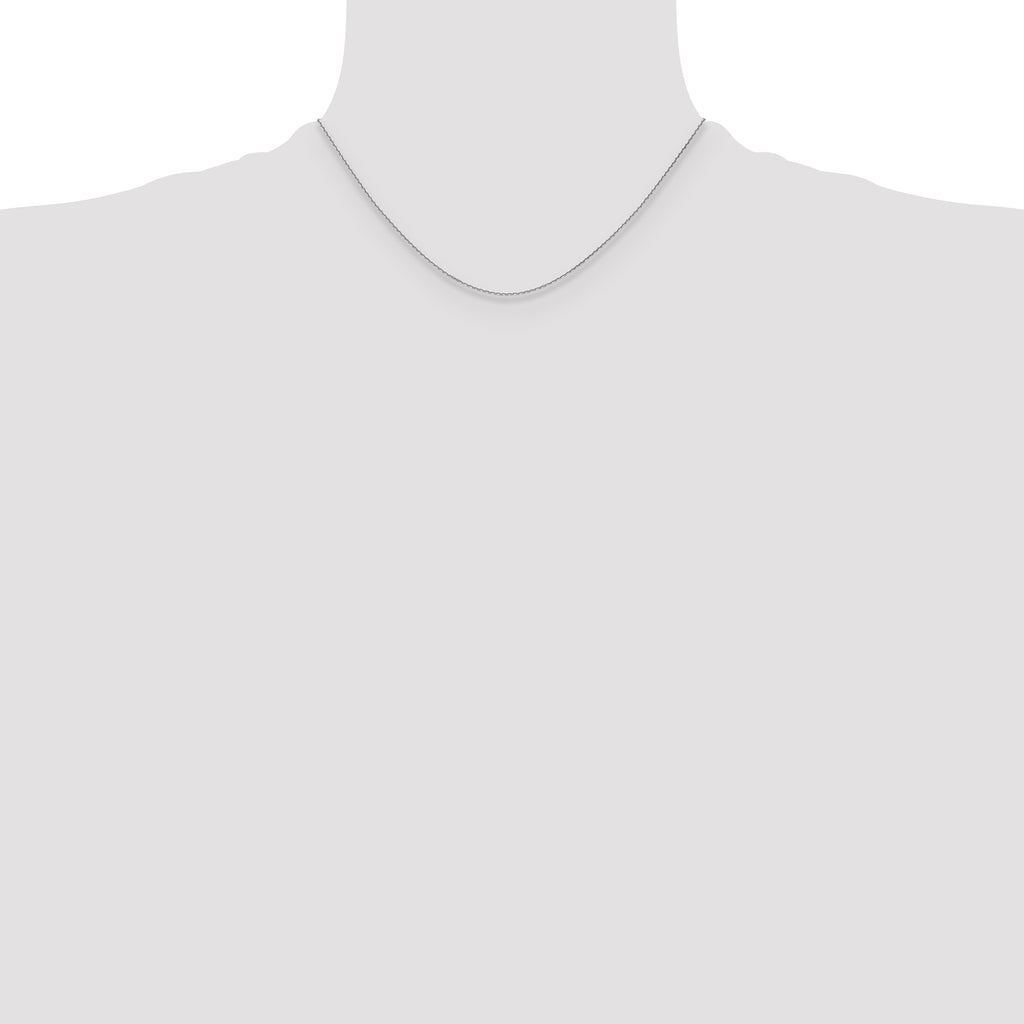 14k White Gold 1.2mm Diamond-Cut Cable Chain