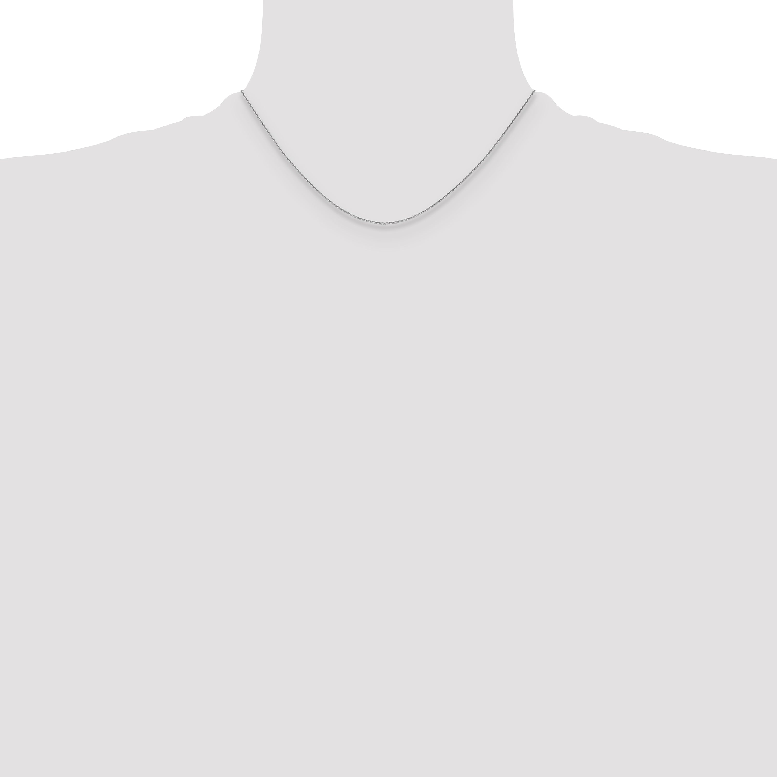 14k White Gold 1.2mm Diamond-Cut Cable Chain