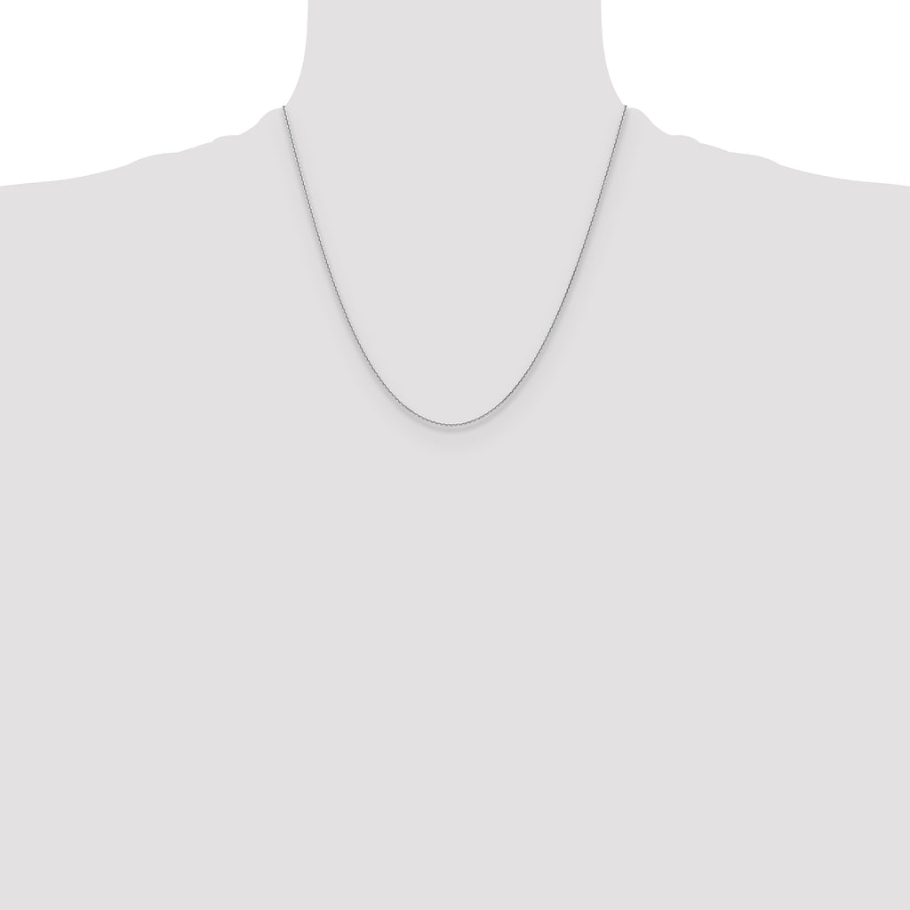 14k White Gold 1.2mm Diamond-Cut Cable Chain