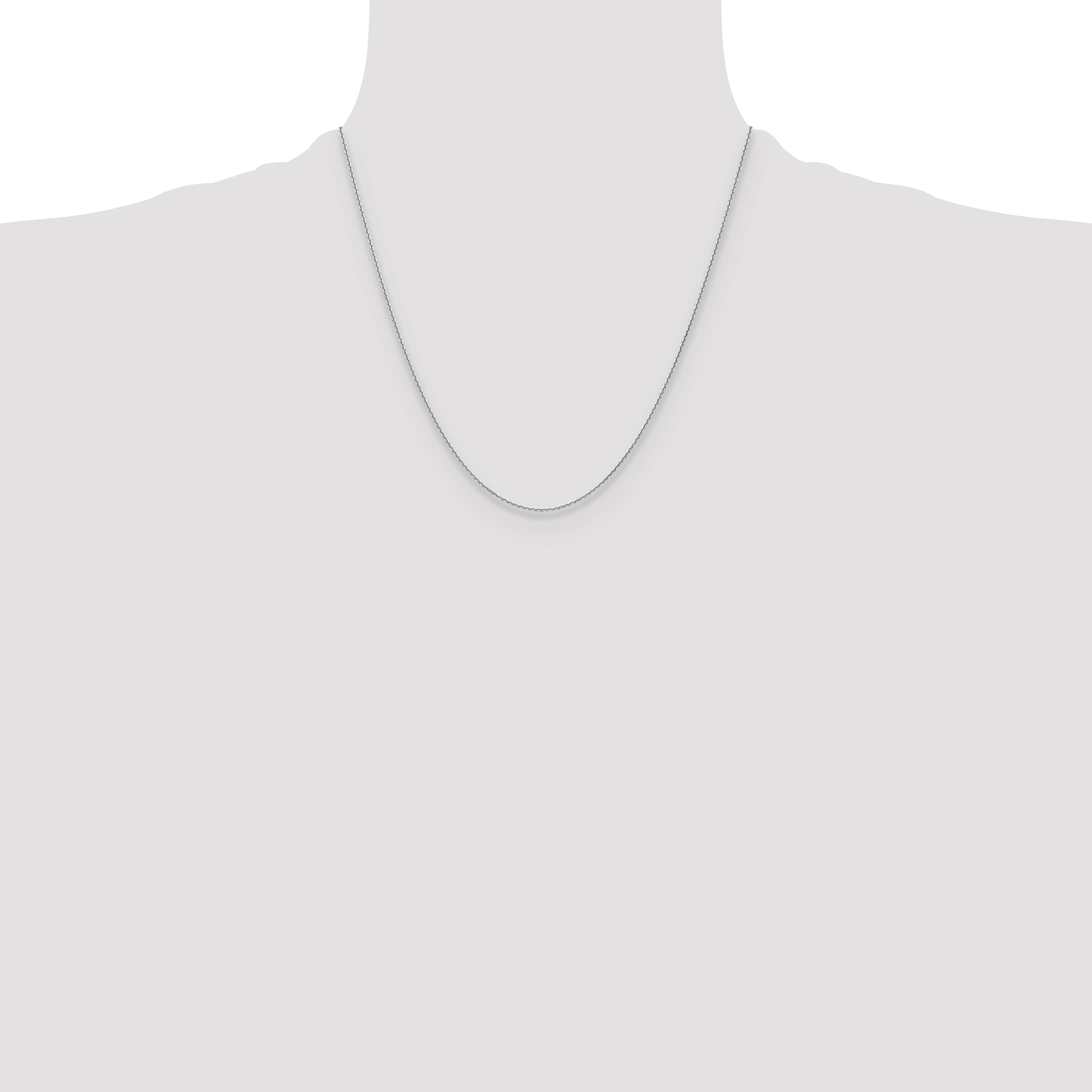 14k White Gold 1.2mm Diamond-Cut Cable Chain