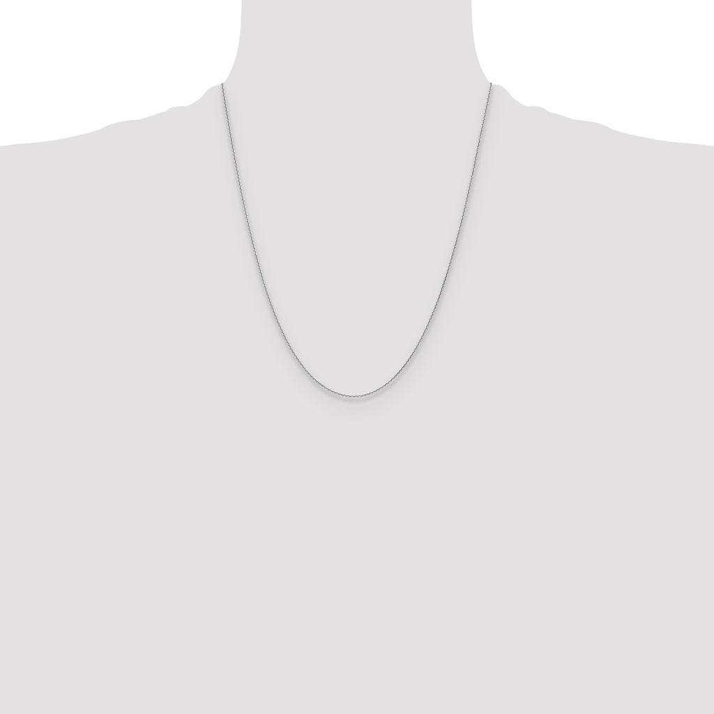 14k White Gold 1.2mm Diamond-Cut Cable Chain