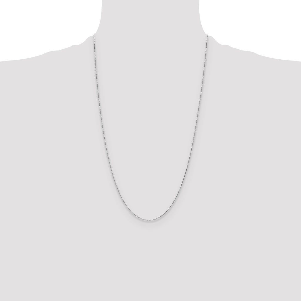 14k White Gold 1.2mm Diamond-Cut Cable Chain