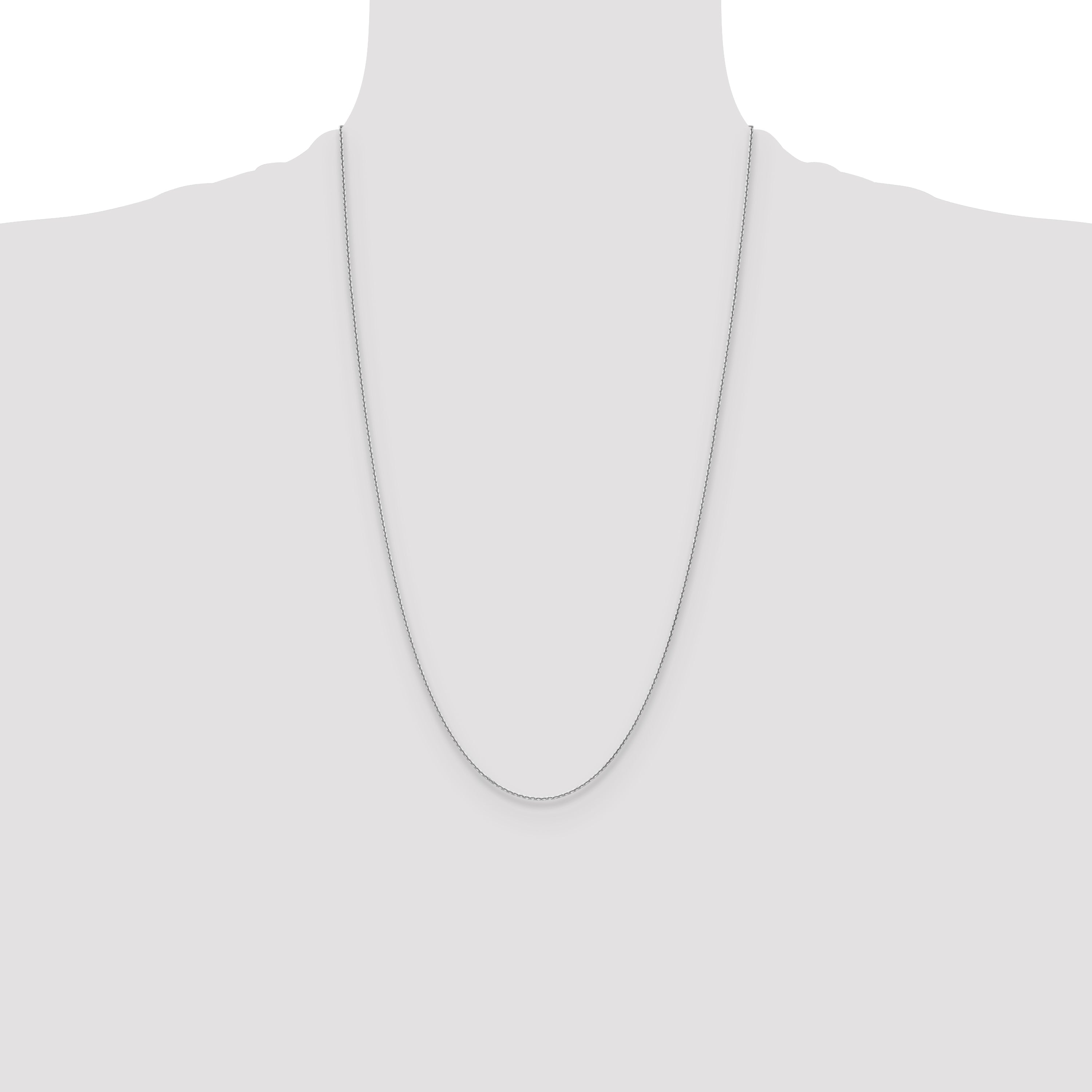 14k White Gold 1.2mm Diamond-Cut Cable Chain