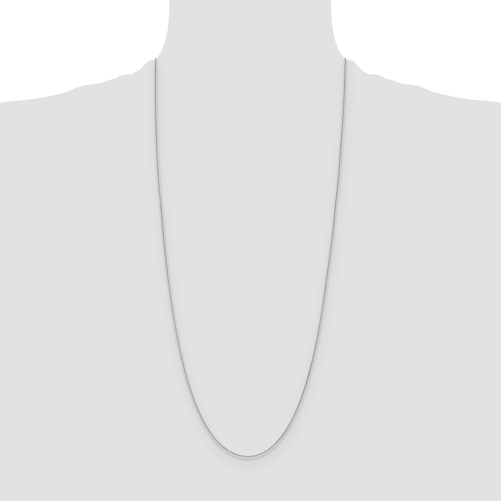 14k White Gold 1.2mm Diamond-Cut Cable Chain