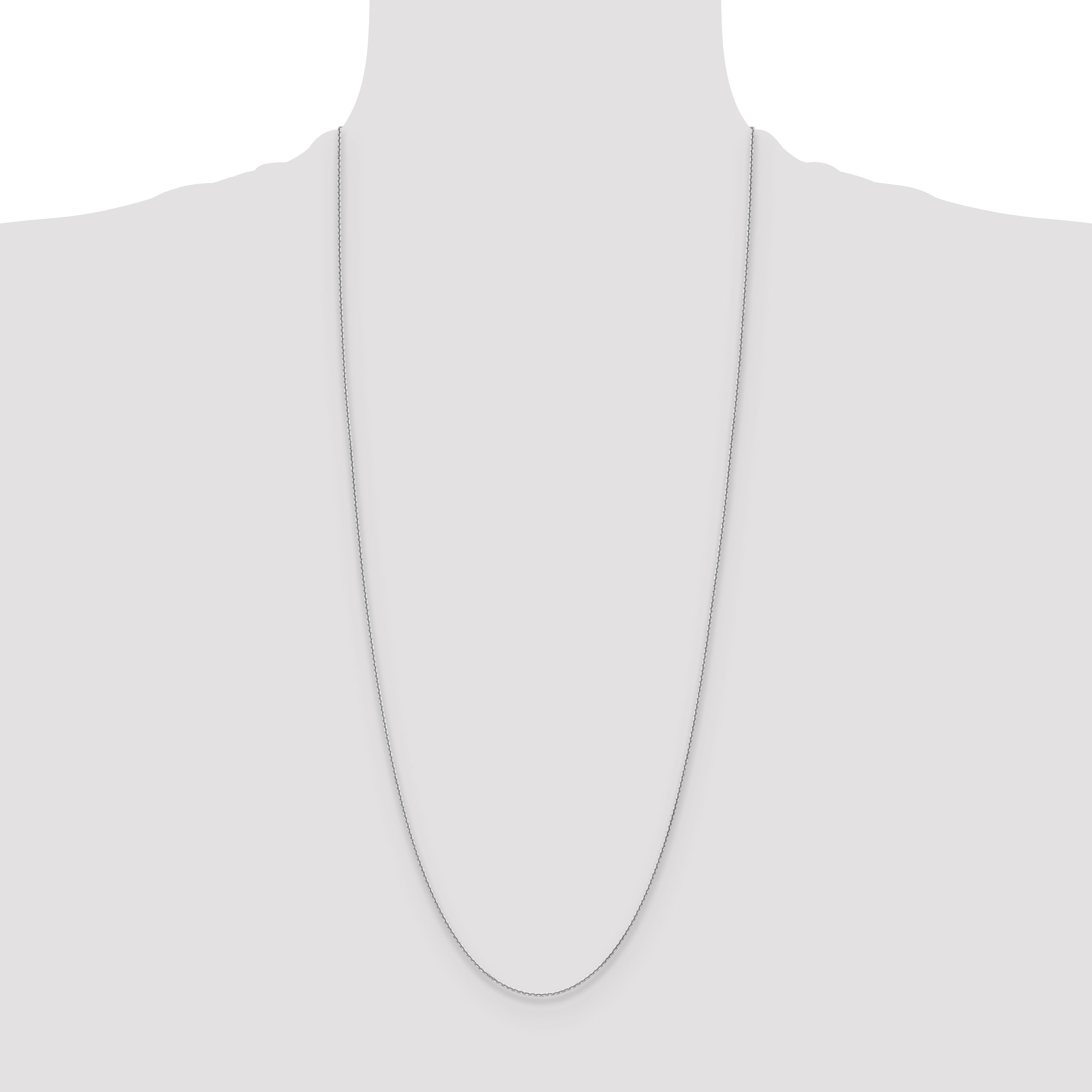 14k White Gold 1.2mm Diamond-Cut Cable Chain