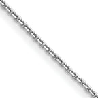 14k White Gold 1.2mm Diamond-Cut Cable Chain