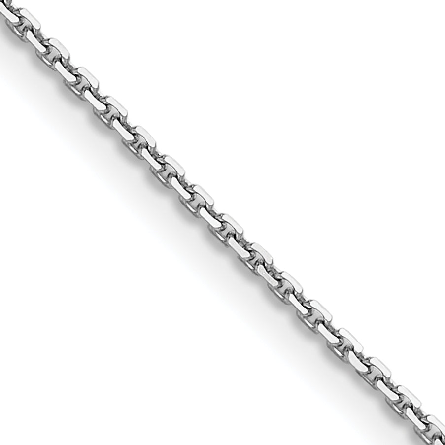 14k White Gold 1.2mm Diamond-Cut Cable Chain