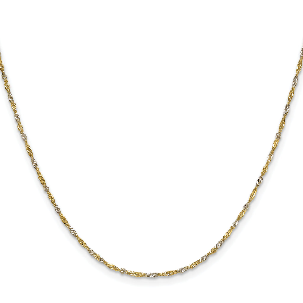 14K Yellow Gold Singapore Chain Necklace 1.4mm